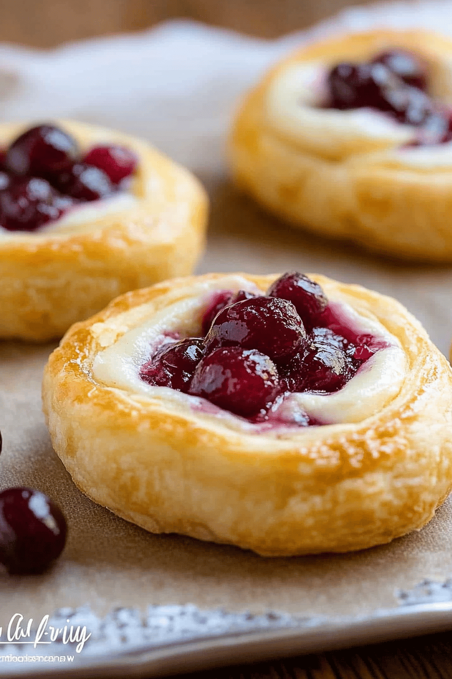 Cranberry cream cheese pastries ingredients organized and measured on kitchen counter