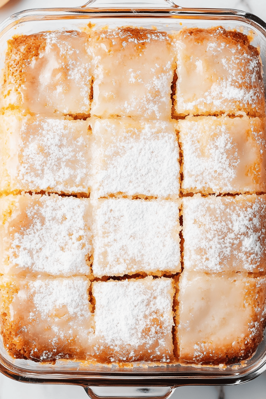 Honey Bun Cake Recipe ingredients organized and measured on kitchen counter