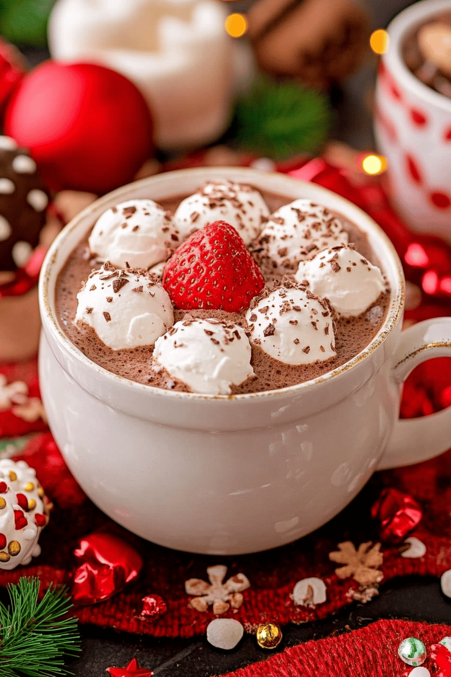 Hot chocolate dip ingredients organized and measured on kitchen counter