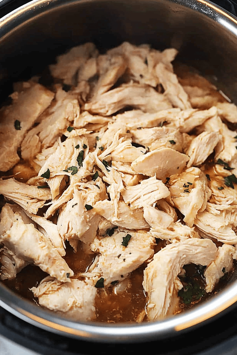 Instant Pot chicken breast slice on plate showing perfect texture and swirl pattern
