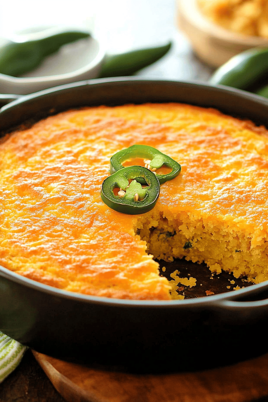 Jalapeño Cheddar Cornbread ingredients organized and measured on kitchen counter