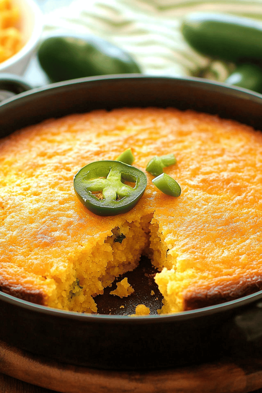 Jalapeño Cheddar Cornbread slice on plate showing perfect texture and swirl pattern