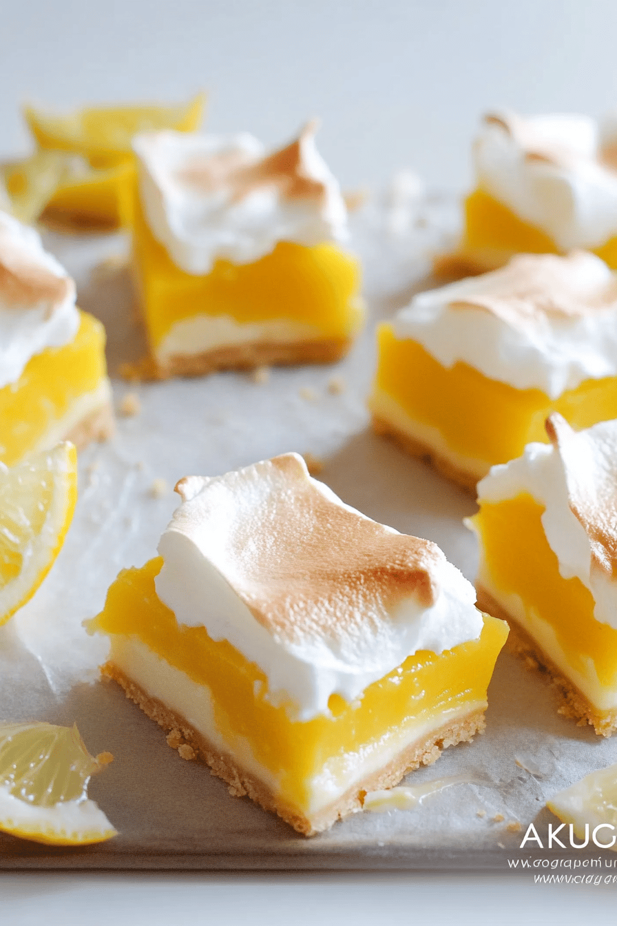 Lemon Meringue Pie Bars slice on plate showing perfect texture and swirl pattern