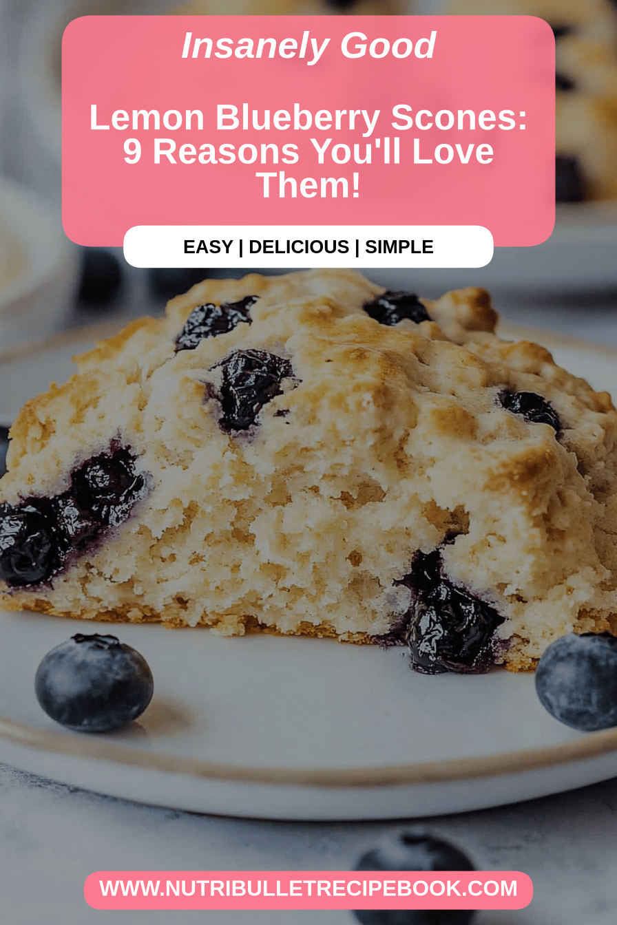 Lemon blueberry scones final dish beautifully presented and ready to serve