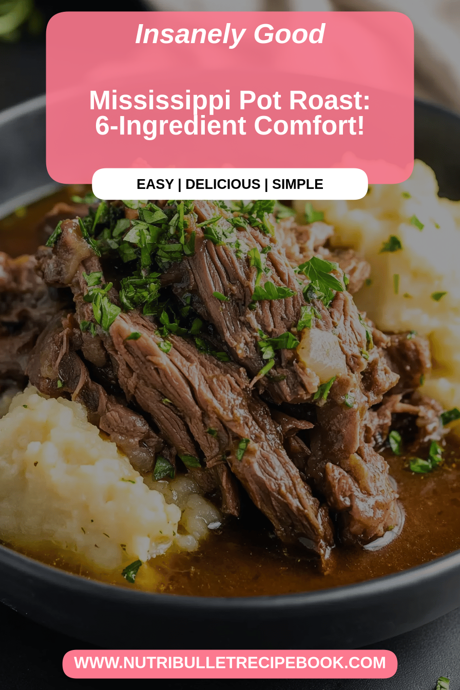 Mississippi Pot Roast final dish beautifully presented and ready to serve