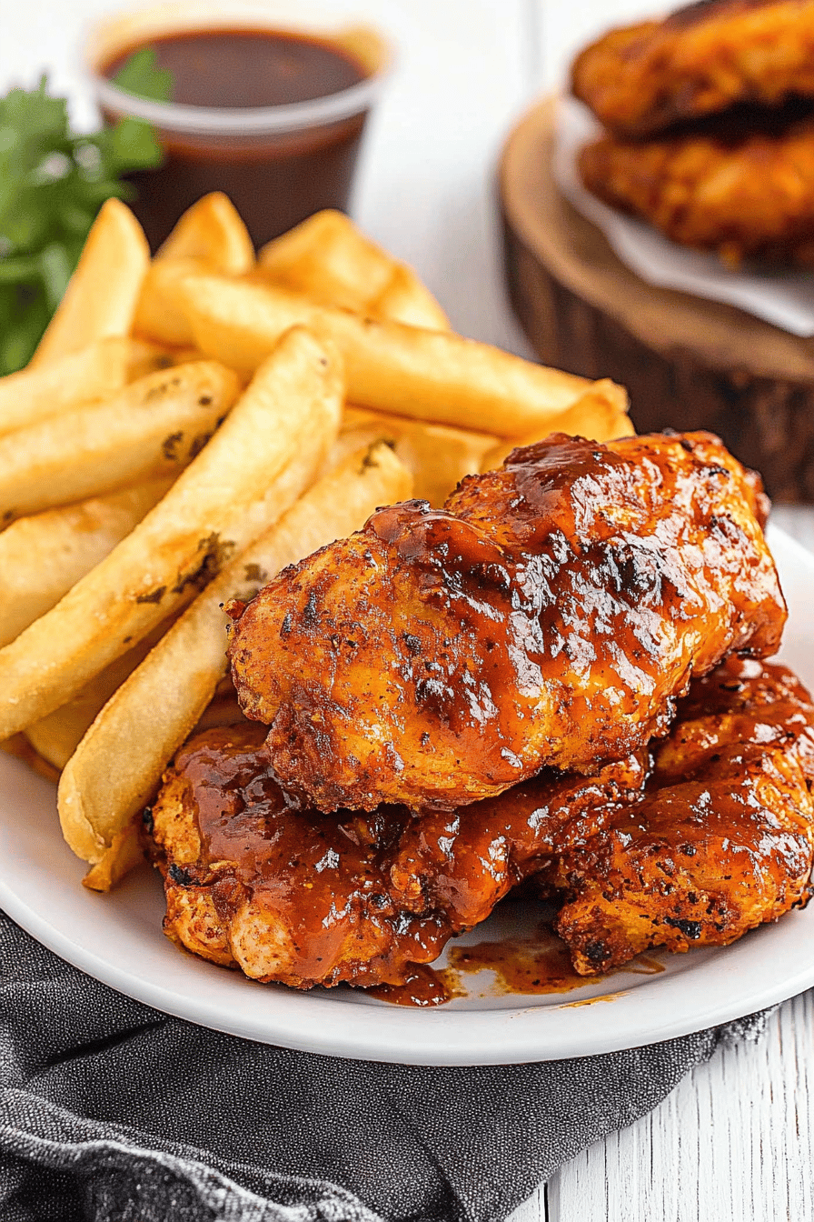 Nashville Hot Chicken slice on plate showing perfect texture and swirl pattern