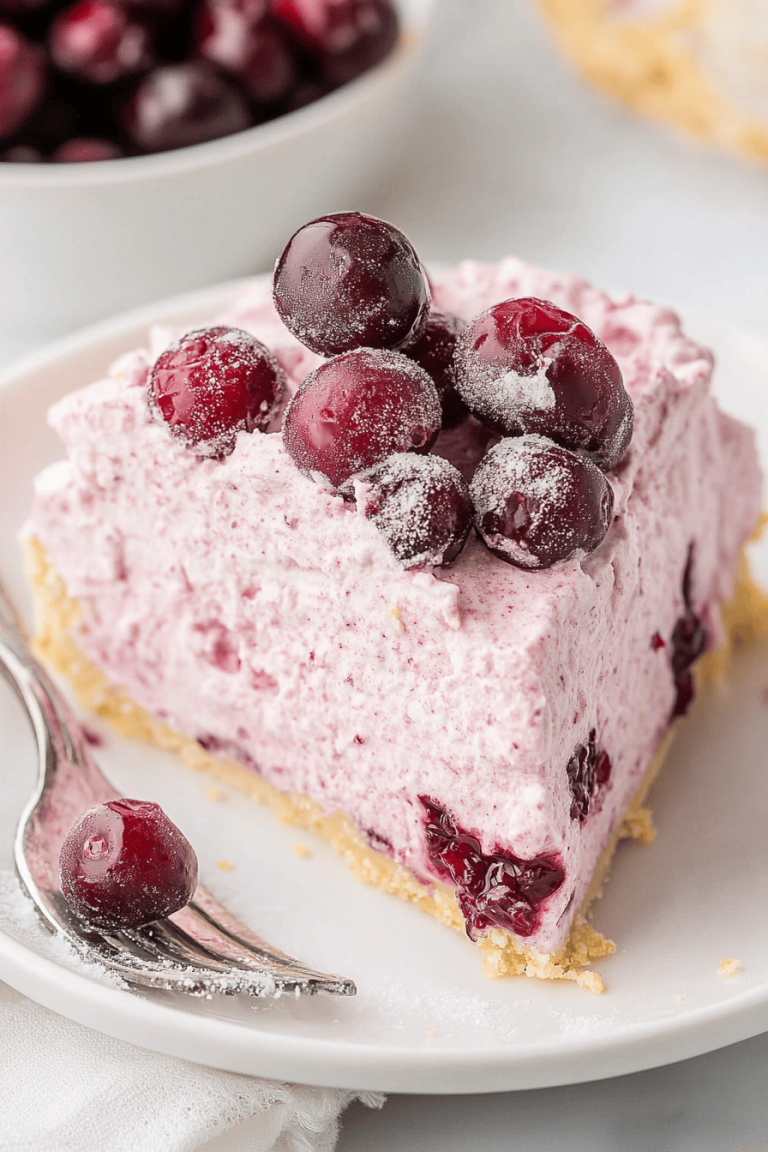 No-Bake Cranberry Fluff Pie