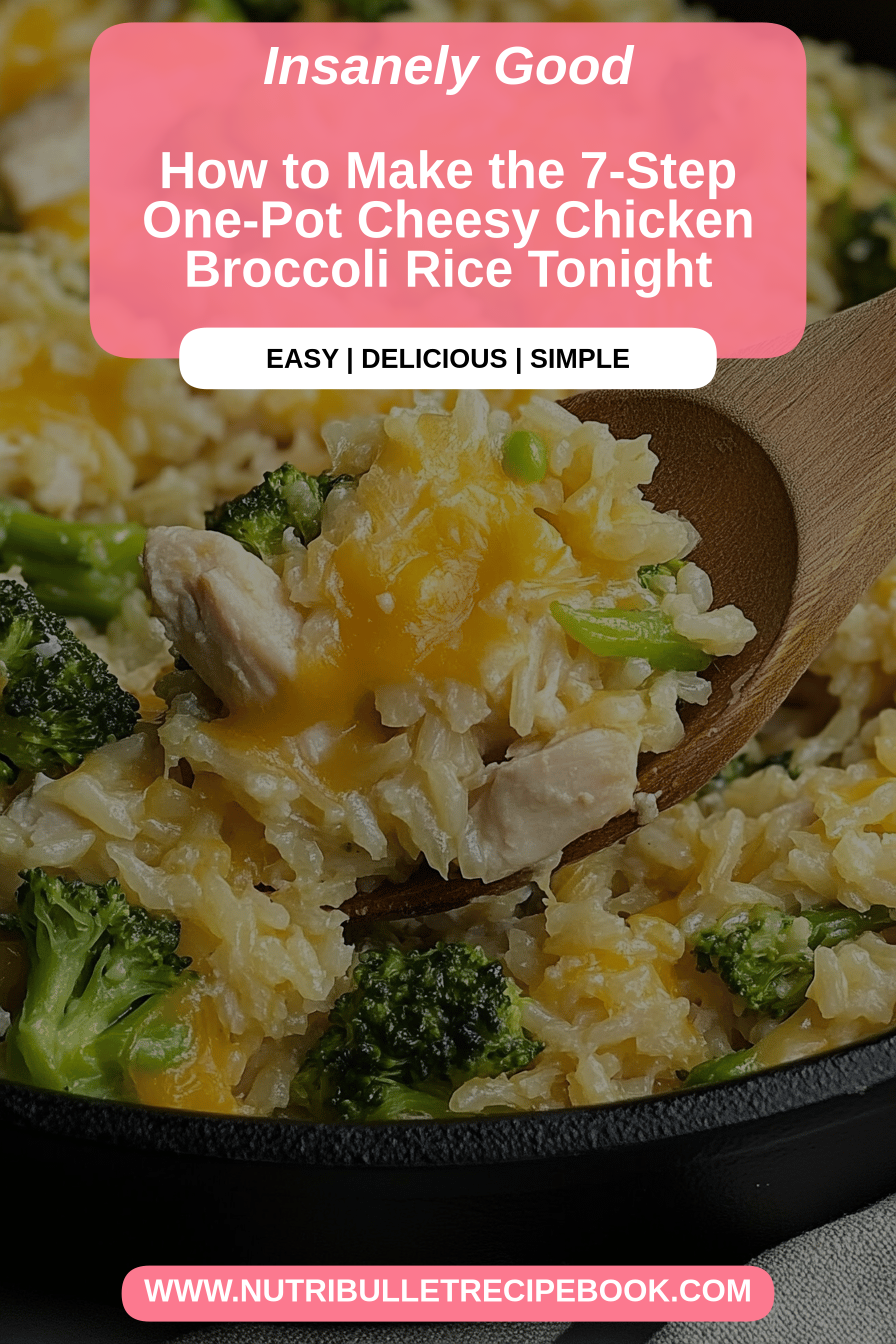 One-Pot Cheesy Chicken Broccoli Rice final dish beautifully presented and ready to serve