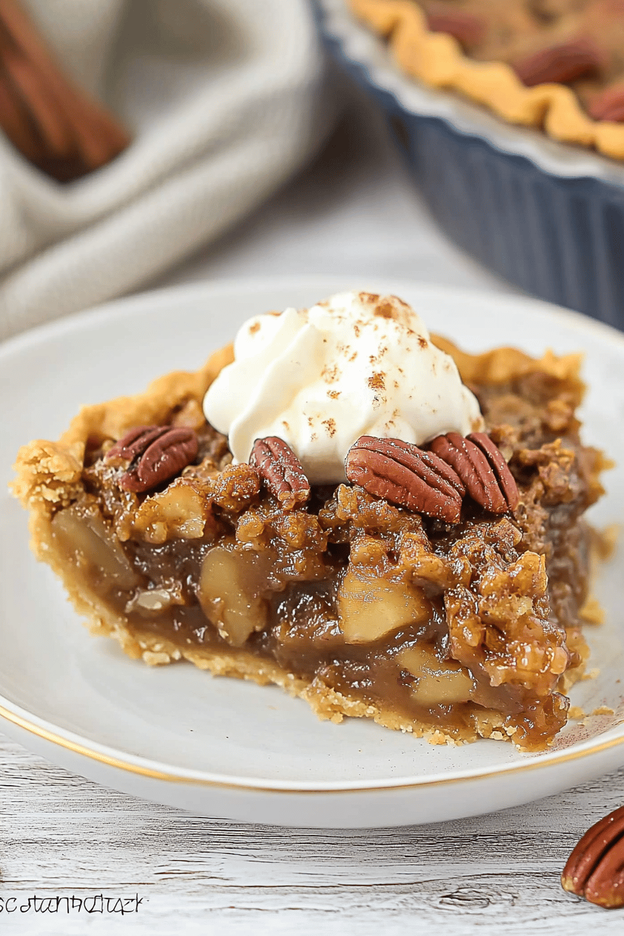 Paula Deen's Pecan Pie Recipe slice on plate showing perfect texture and swirl pattern