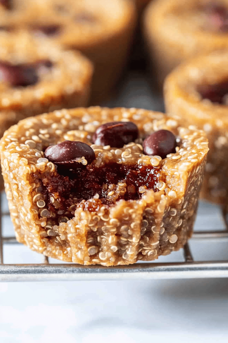Peanut butter quinoa cups ingredients organized and measured on kitchen counter