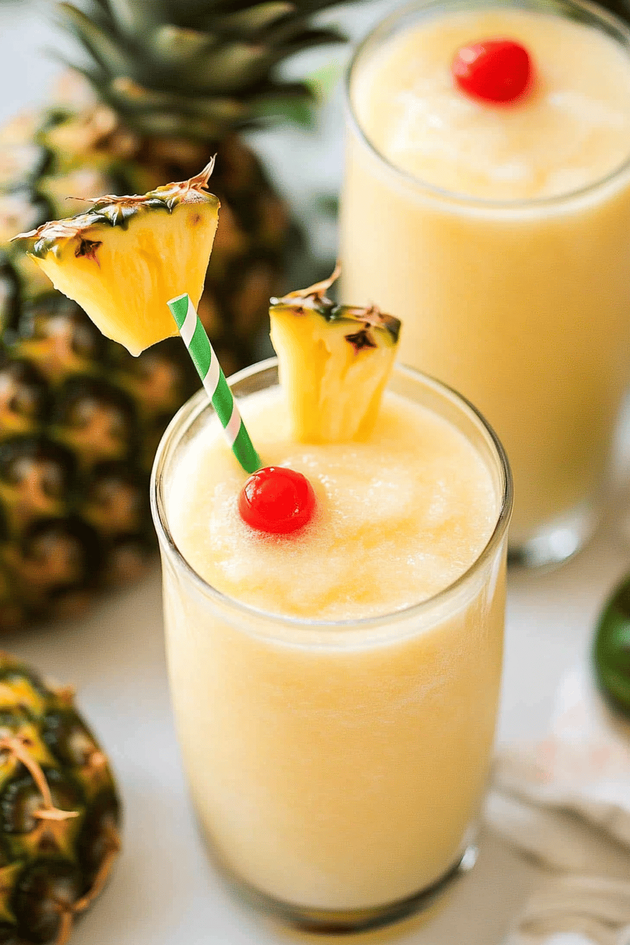 Pineapple rum slush slice on plate showing perfect texture and swirl pattern