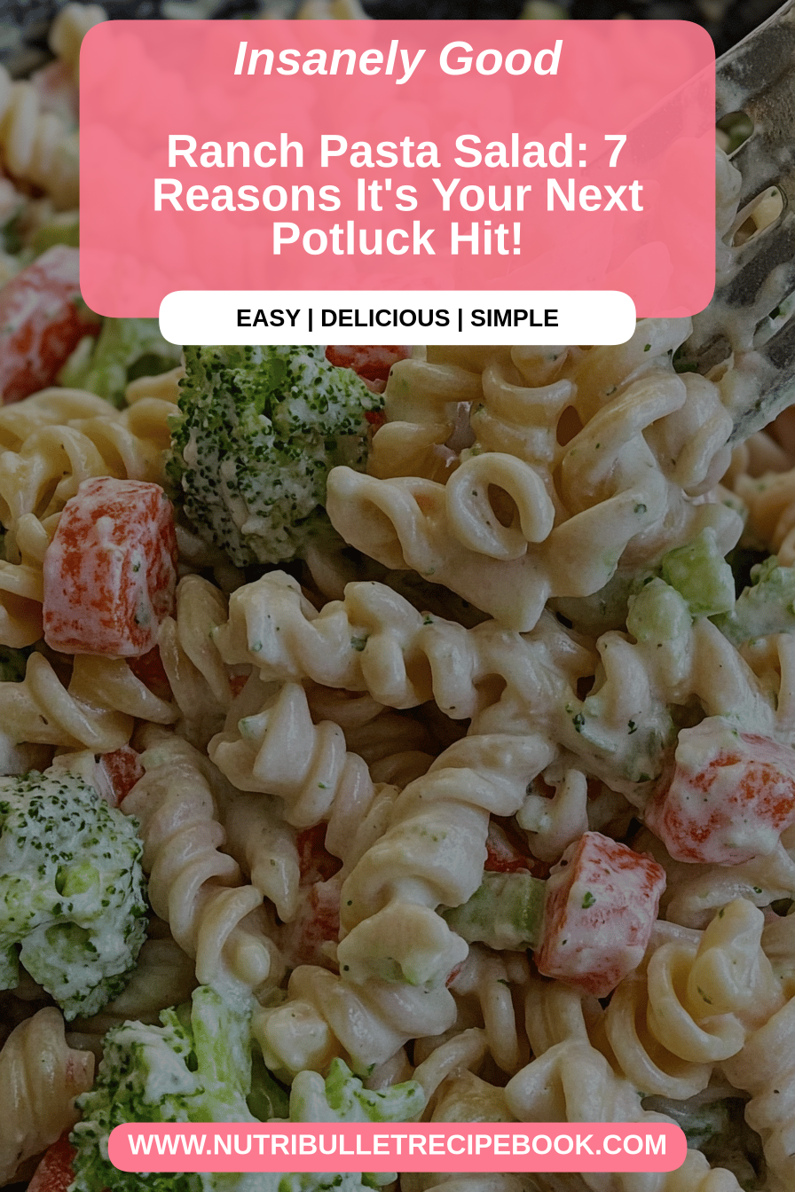 Ranch Pasta Salad final dish beautifully presented and ready to serve