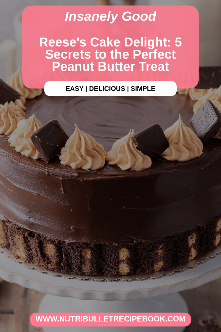 Reese's Cake Recipe final dish beautifully presented and ready to serve