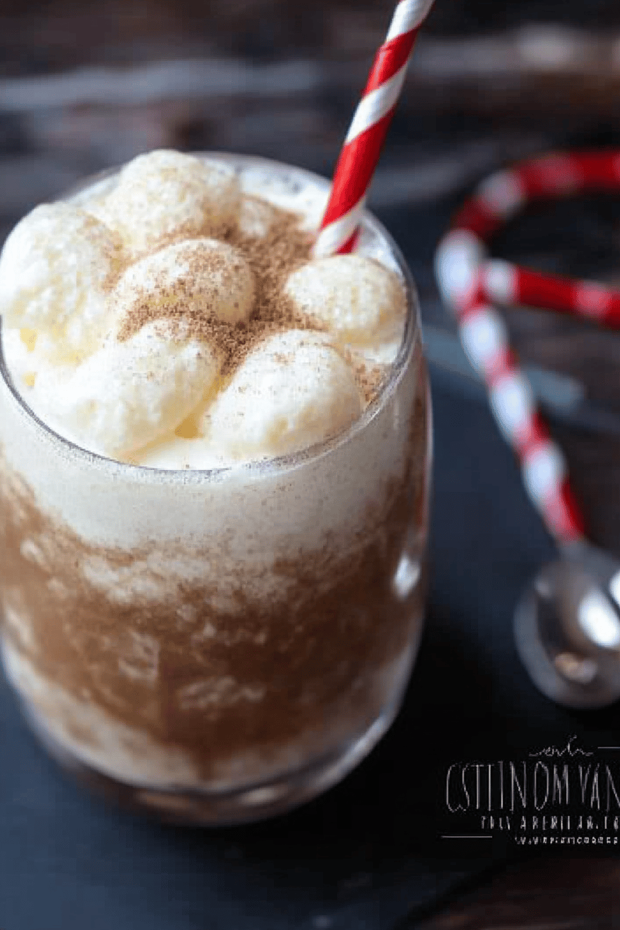 Root beer float cocktail slice on plate showing perfect texture and swirl pattern