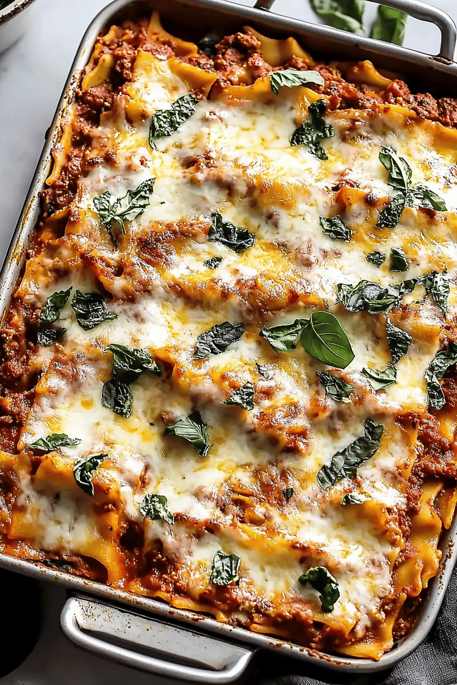 Sheet Pan Lasagna ingredients organized and measured on kitchen counter