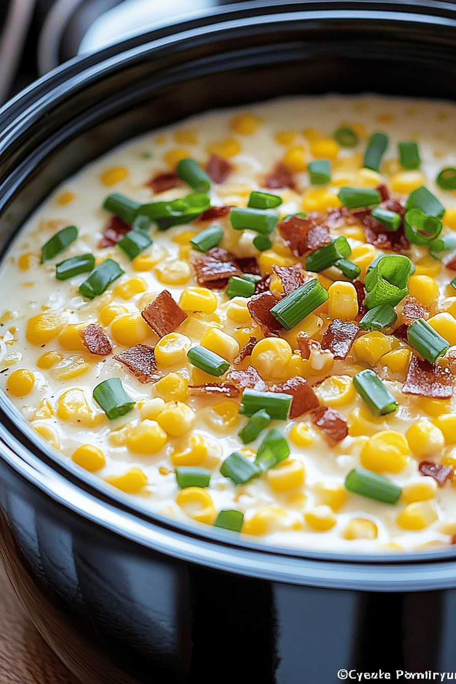 Slow Cooker Creamed Corn ingredients organized and measured on kitchen counter