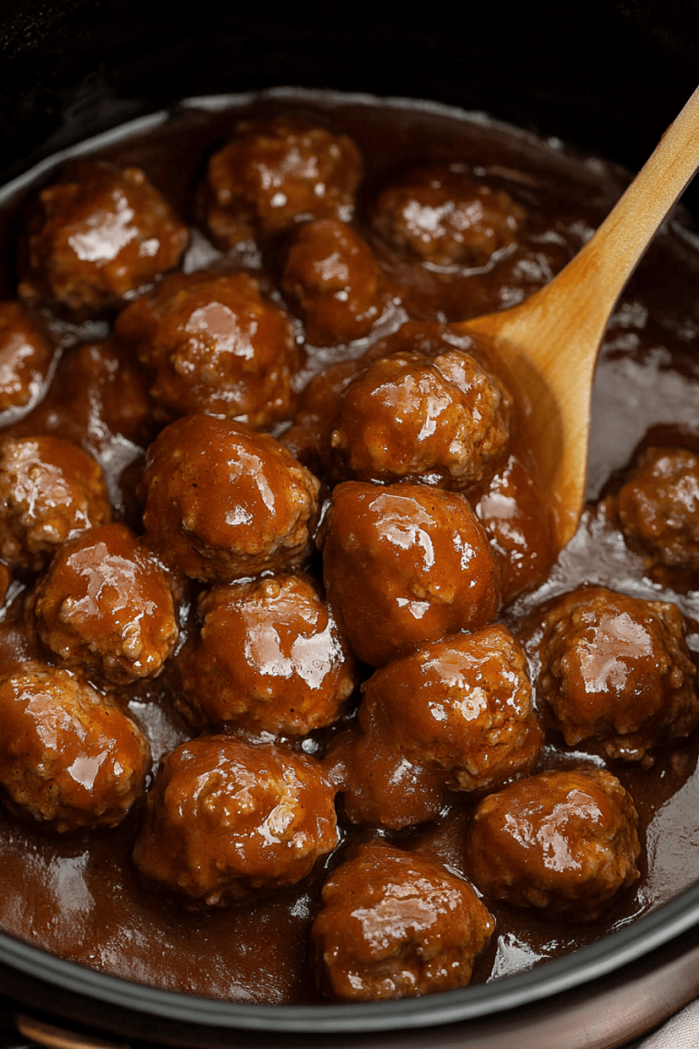 Slow Cooker Salisbury Steak Meatballs