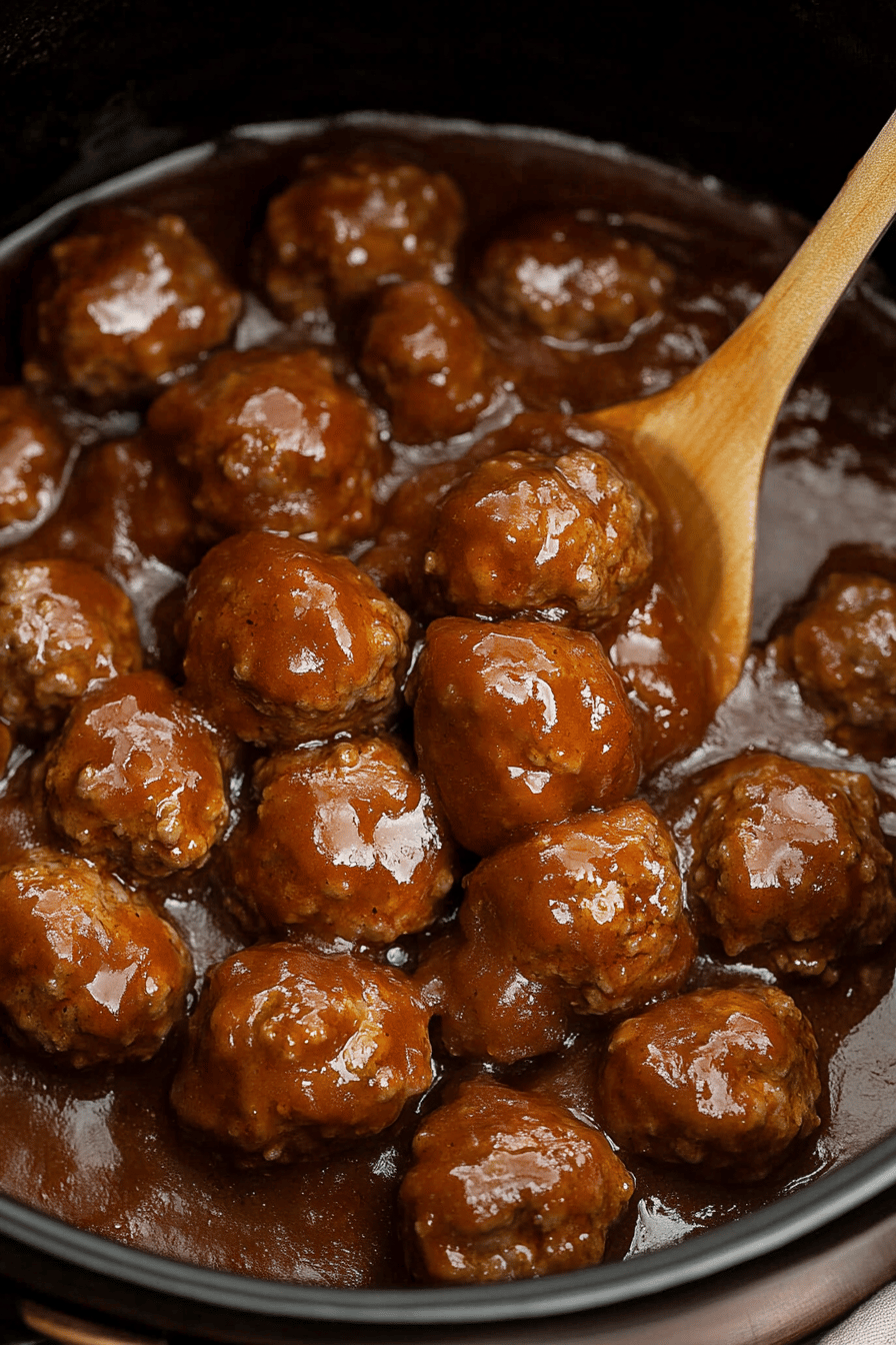 Slow Cooker Salisbury Steak Meatballs
