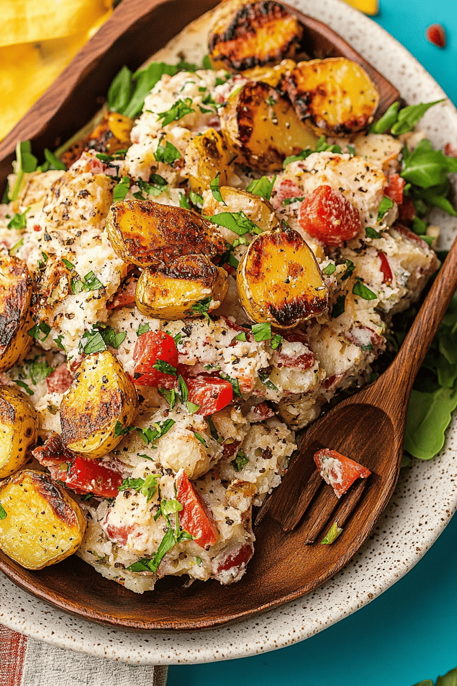 Smashed potatoes salad