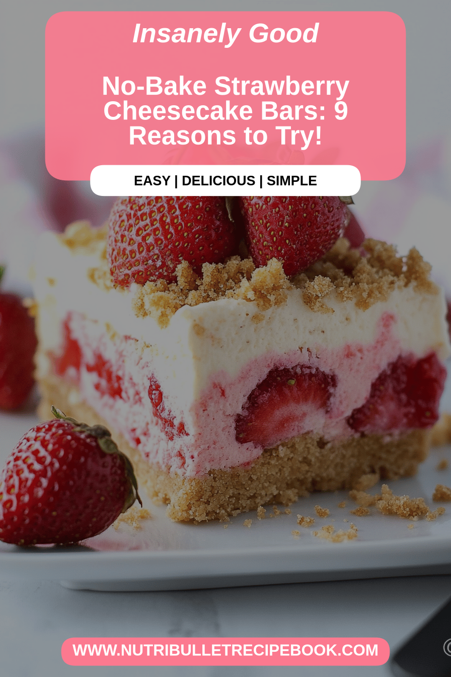 Strawberry cheesecake bars final dish beautifully presented and ready to serve