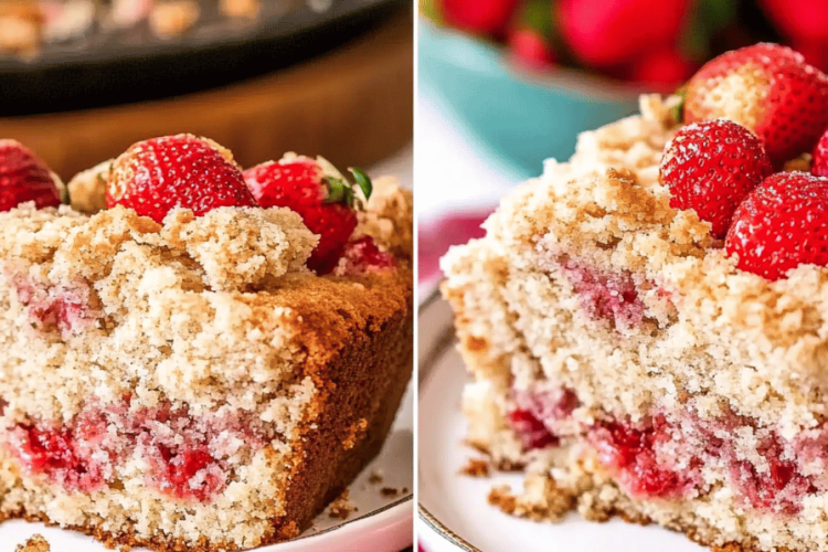 Strawberry coffee cake
