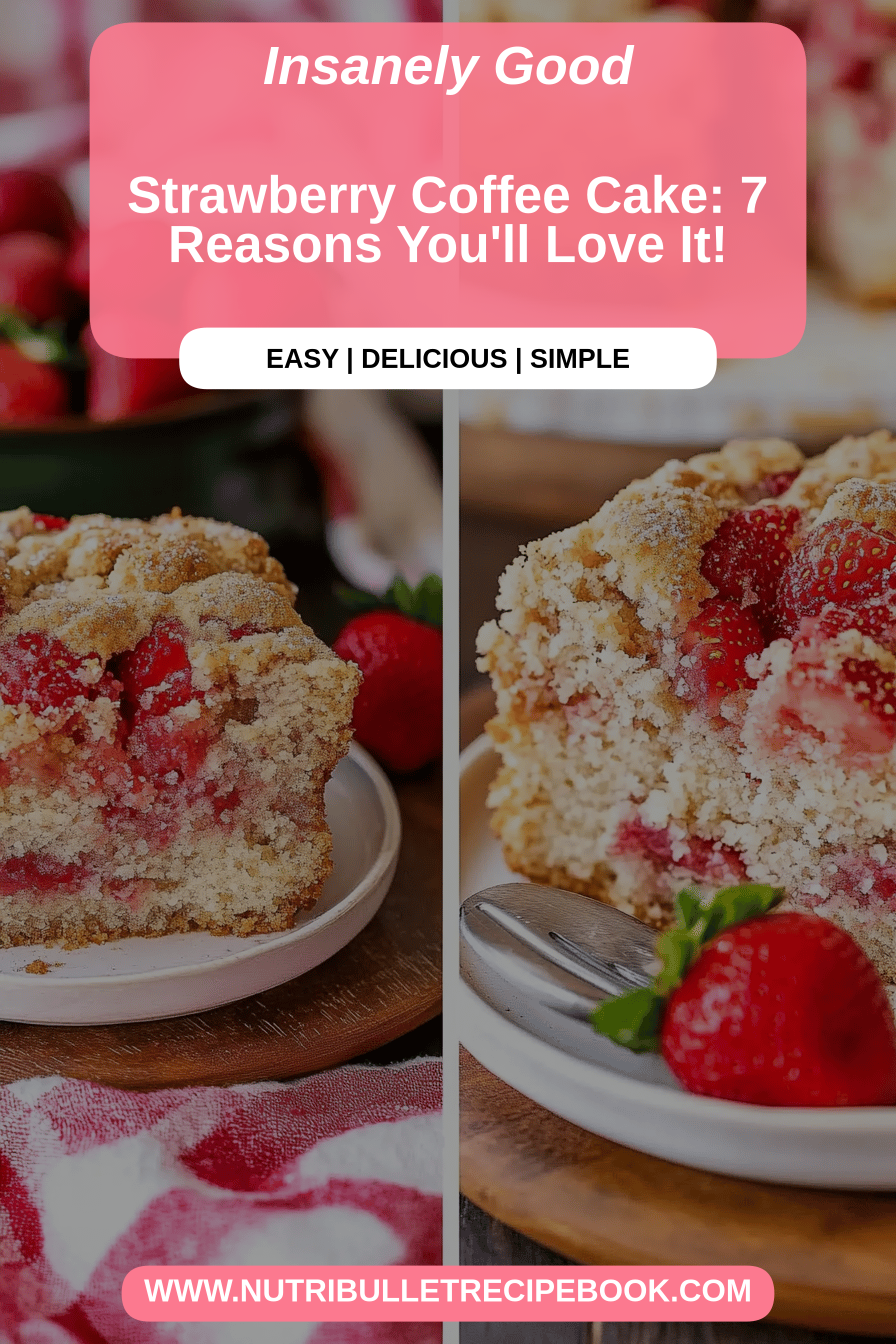 Strawberry coffee cake final dish beautifully presented and ready to serve