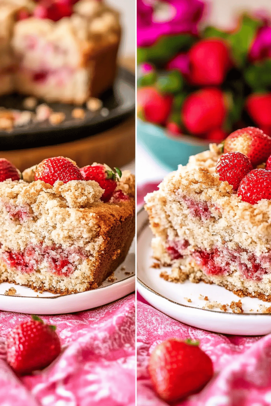 Strawberry coffee cake