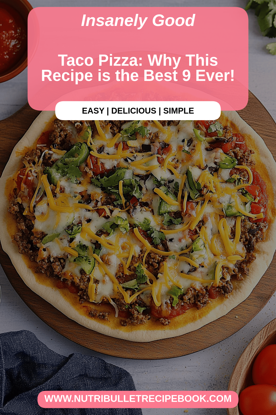 Taco Pizza final dish beautifully presented and ready to serve