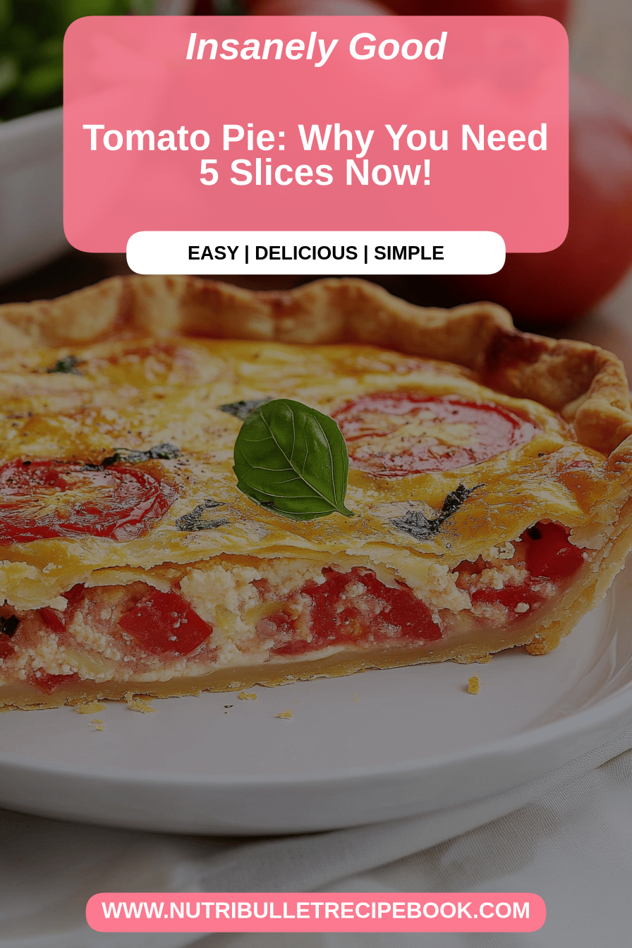 Tomato pie final dish beautifully presented and ready to serve