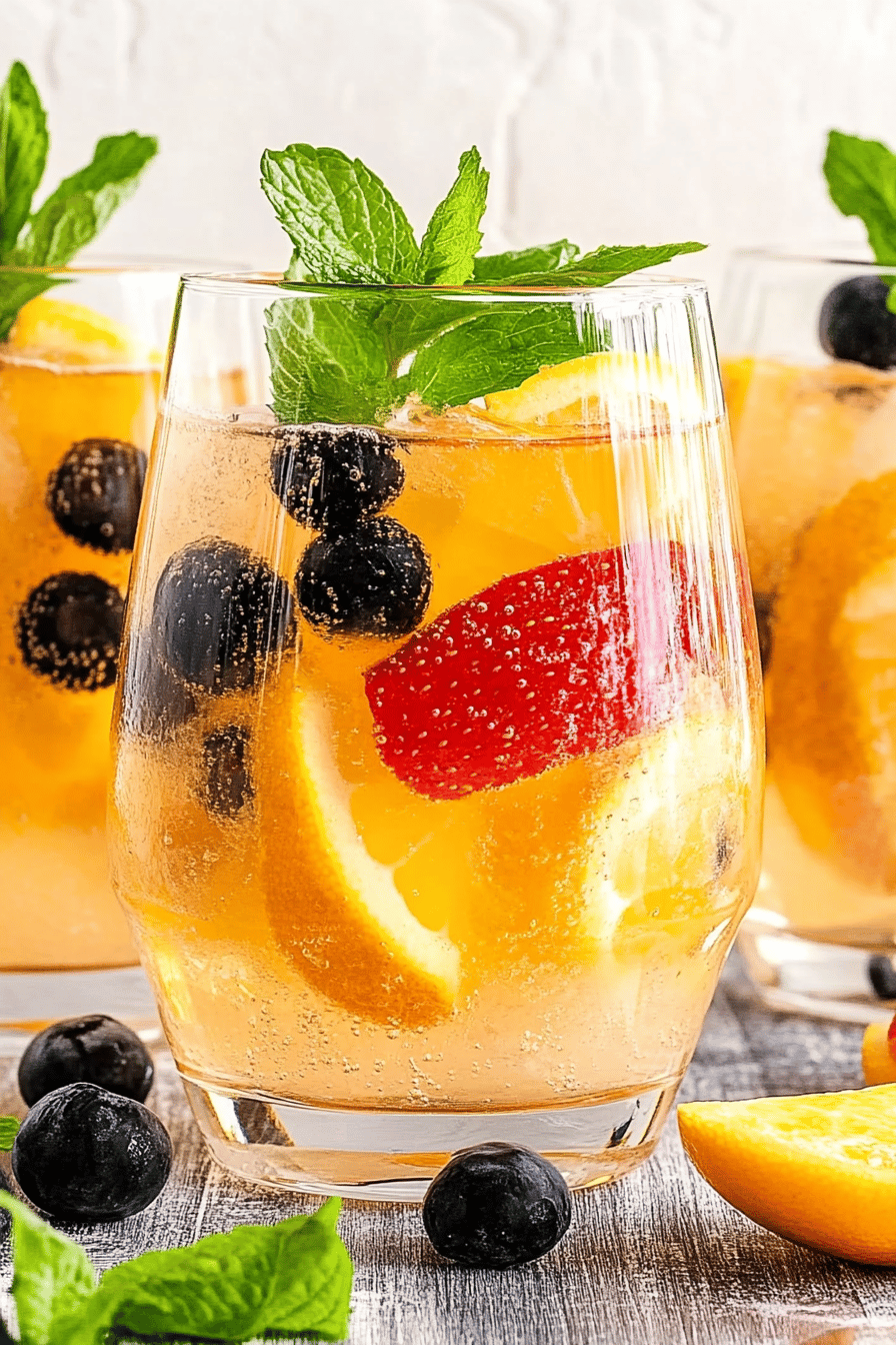 White Sangria ingredients organized and measured on kitchen counter
