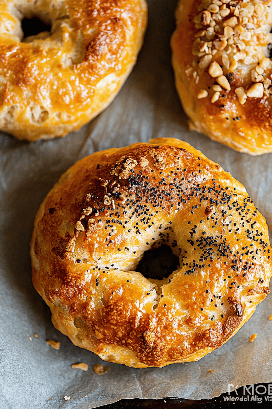 air fryer bagels ingredients organized and measured on kitchen counter