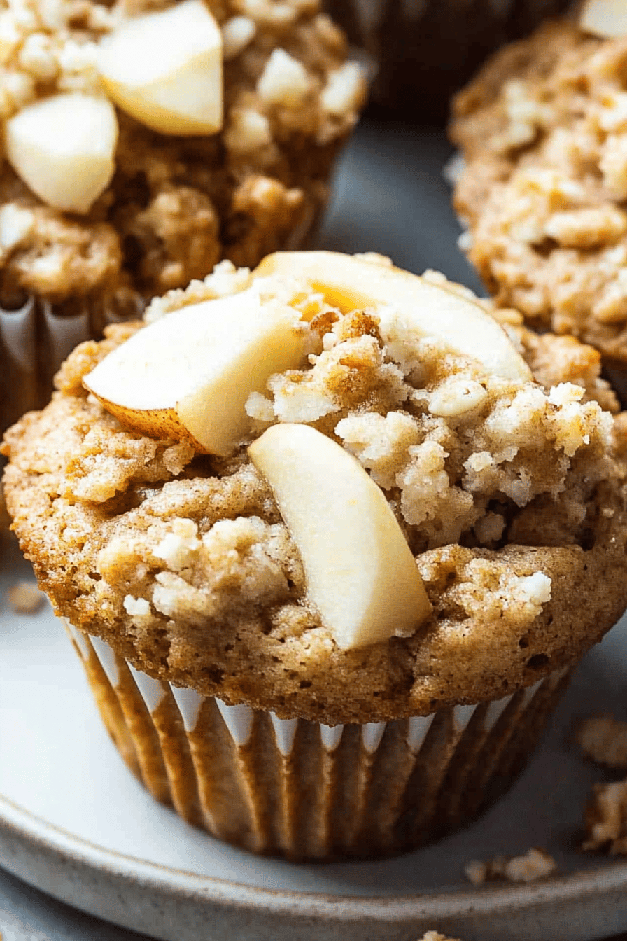 apple coffee cake muffins ingredients organized and measured on kitchen counter