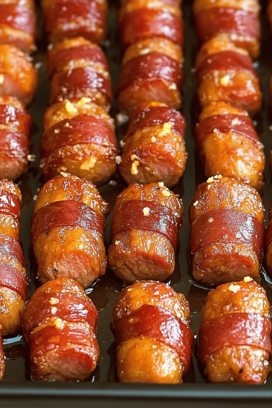 bacon wrapped smokies ingredients organized and measured on kitchen counter