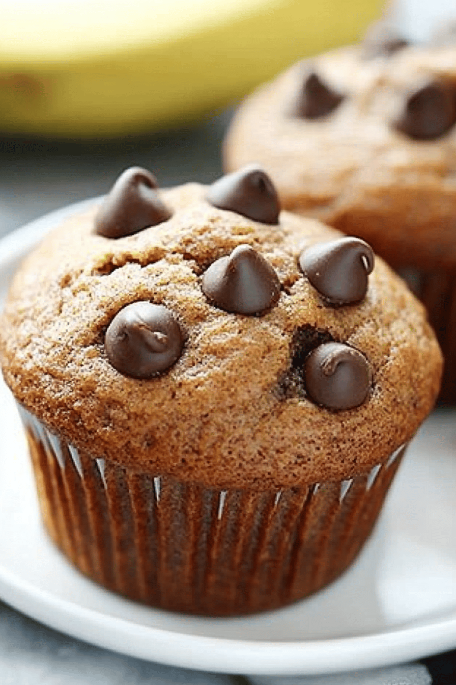 banana chocolate chip muffins ingredients organized and measured on kitchen counter