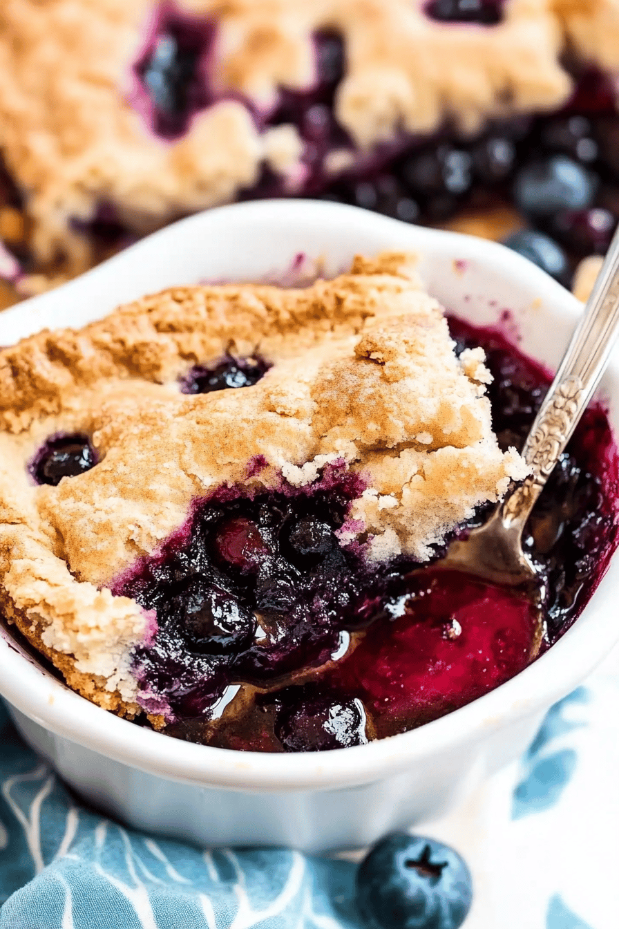 blueberry dump cake ingredients organized and measured on kitchen counter