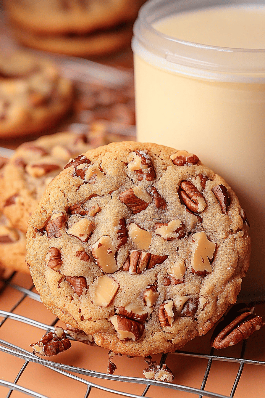 butter pecan cookies slice on plate showing perfect texture and swirl pattern