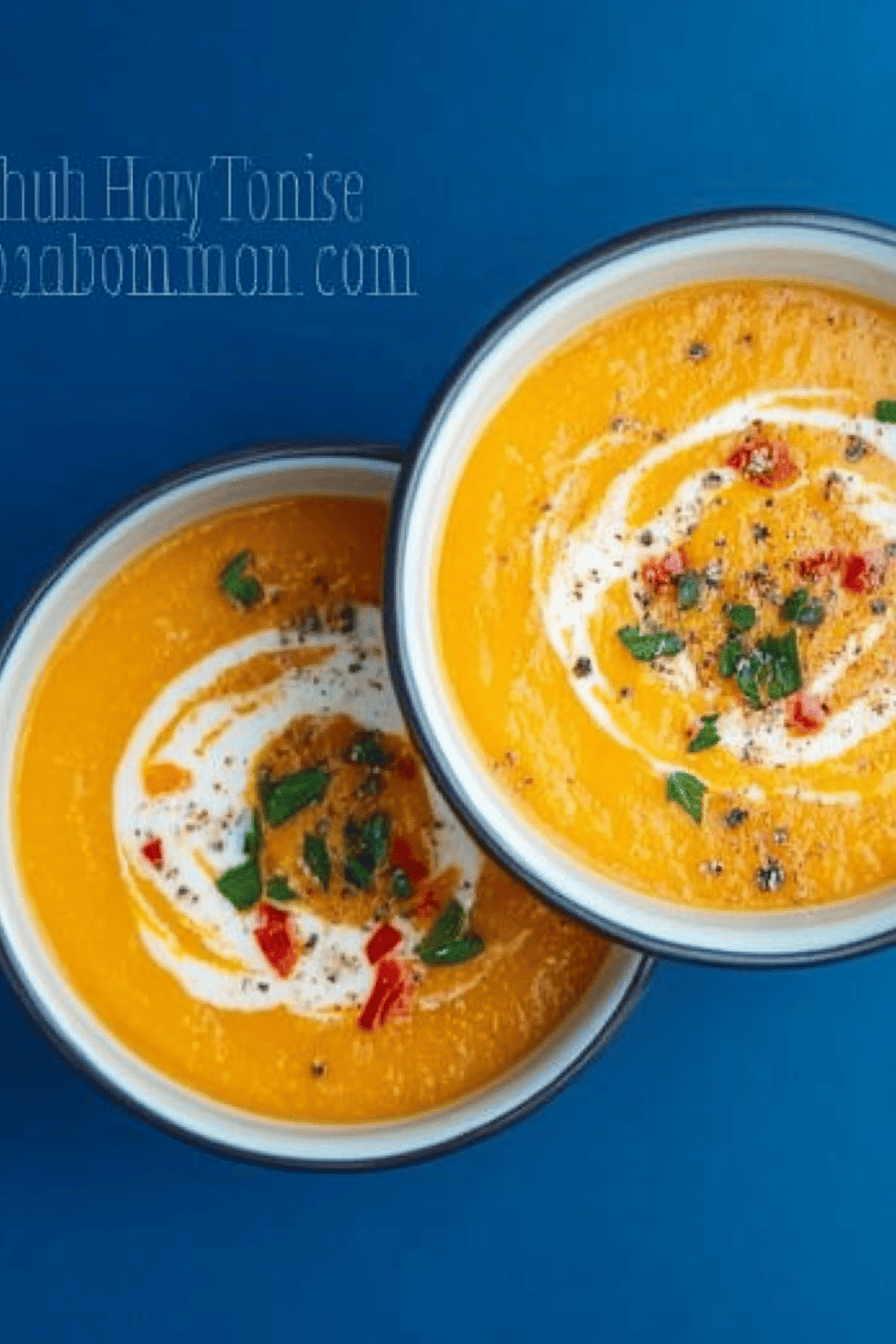 butternut squash soup slice on plate showing perfect texture and swirl pattern