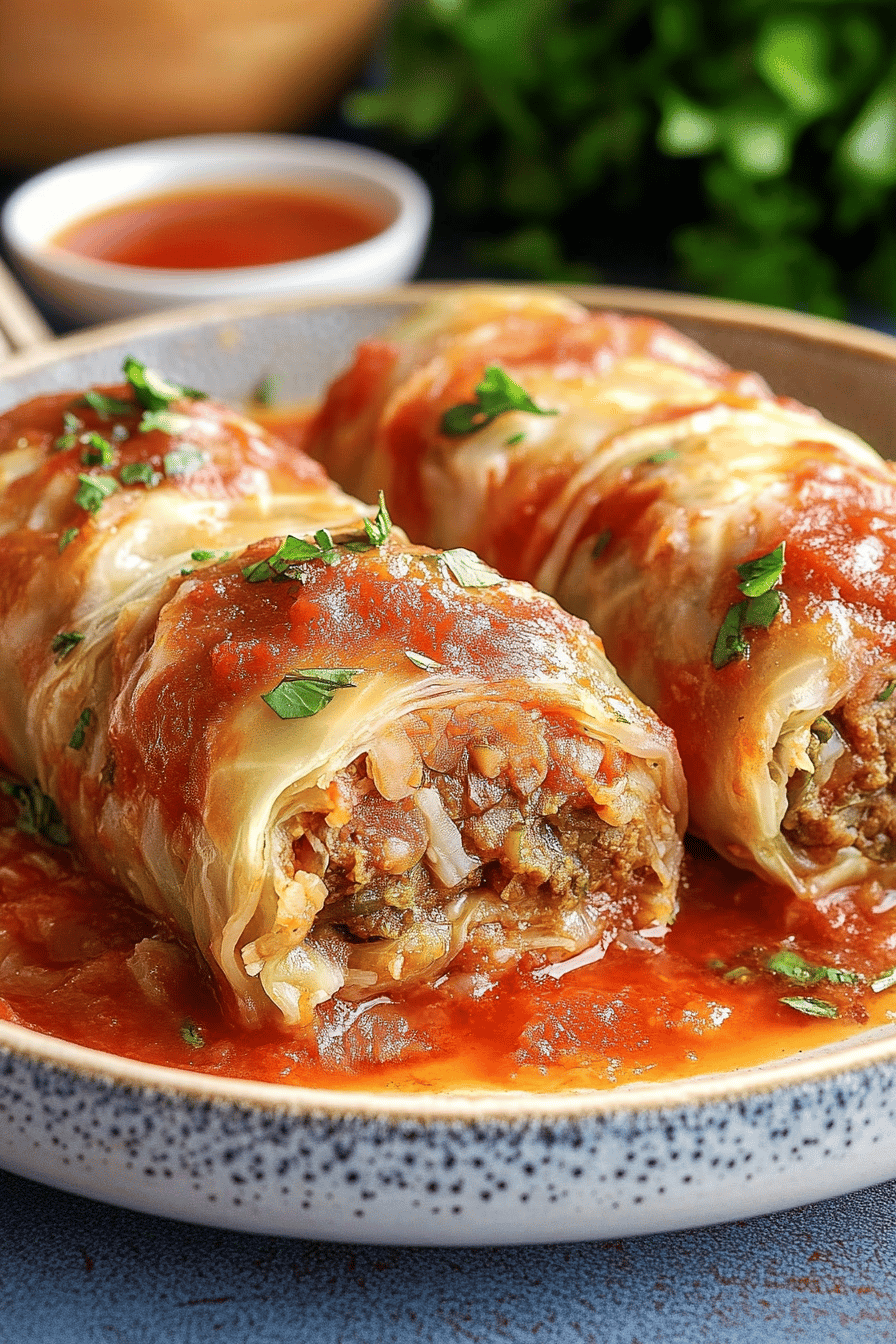 cabbage rolls ingredients organized and measured on kitchen counter