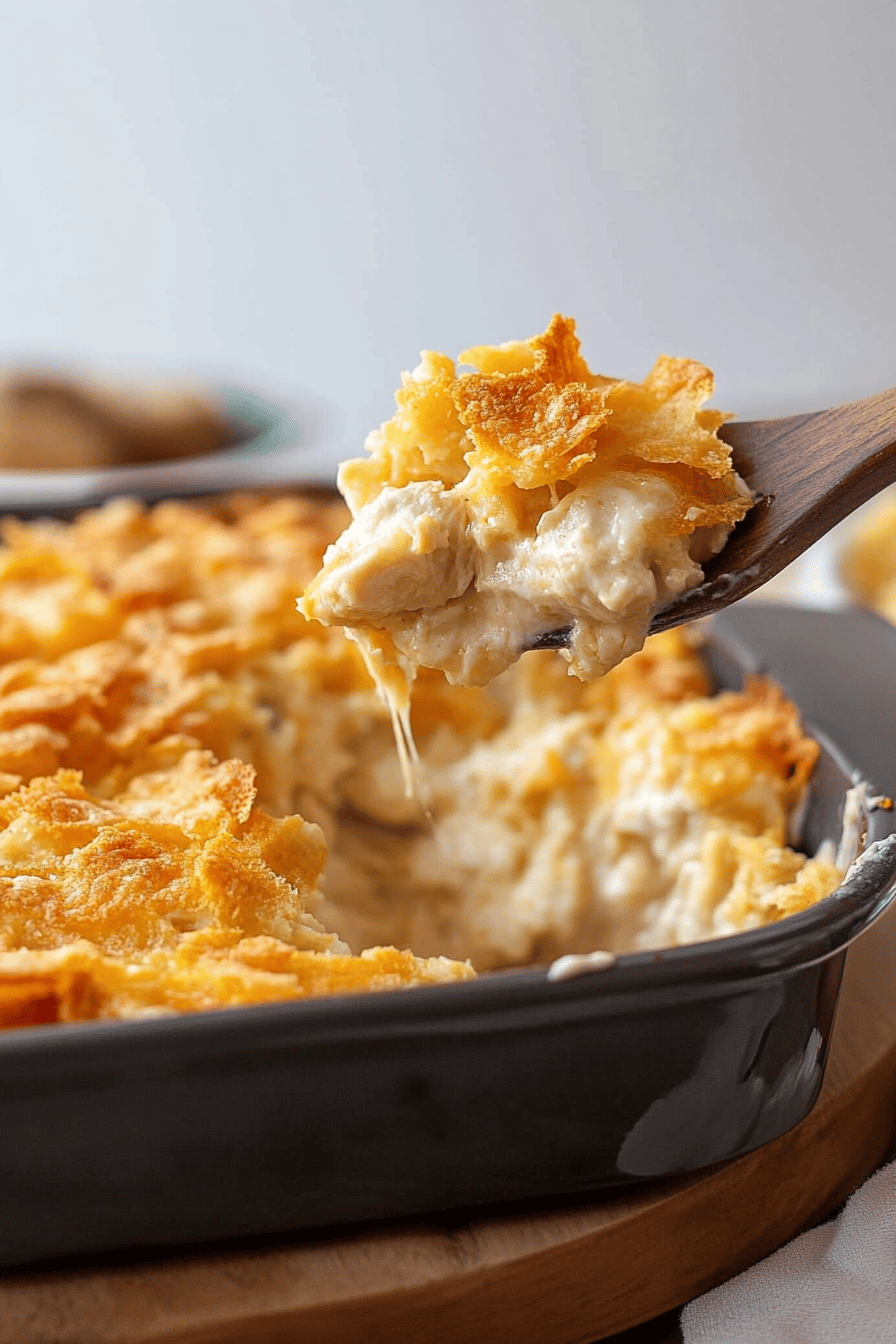 creamy chicken casserole ingredients organized and measured on kitchen counter