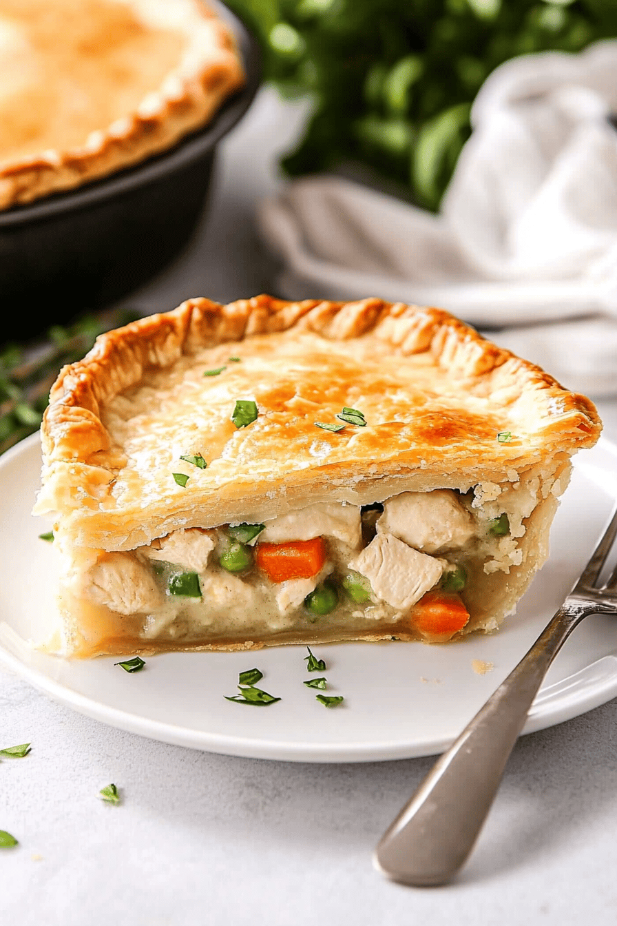 chicken pot pie ingredients organized and measured on kitchen counter