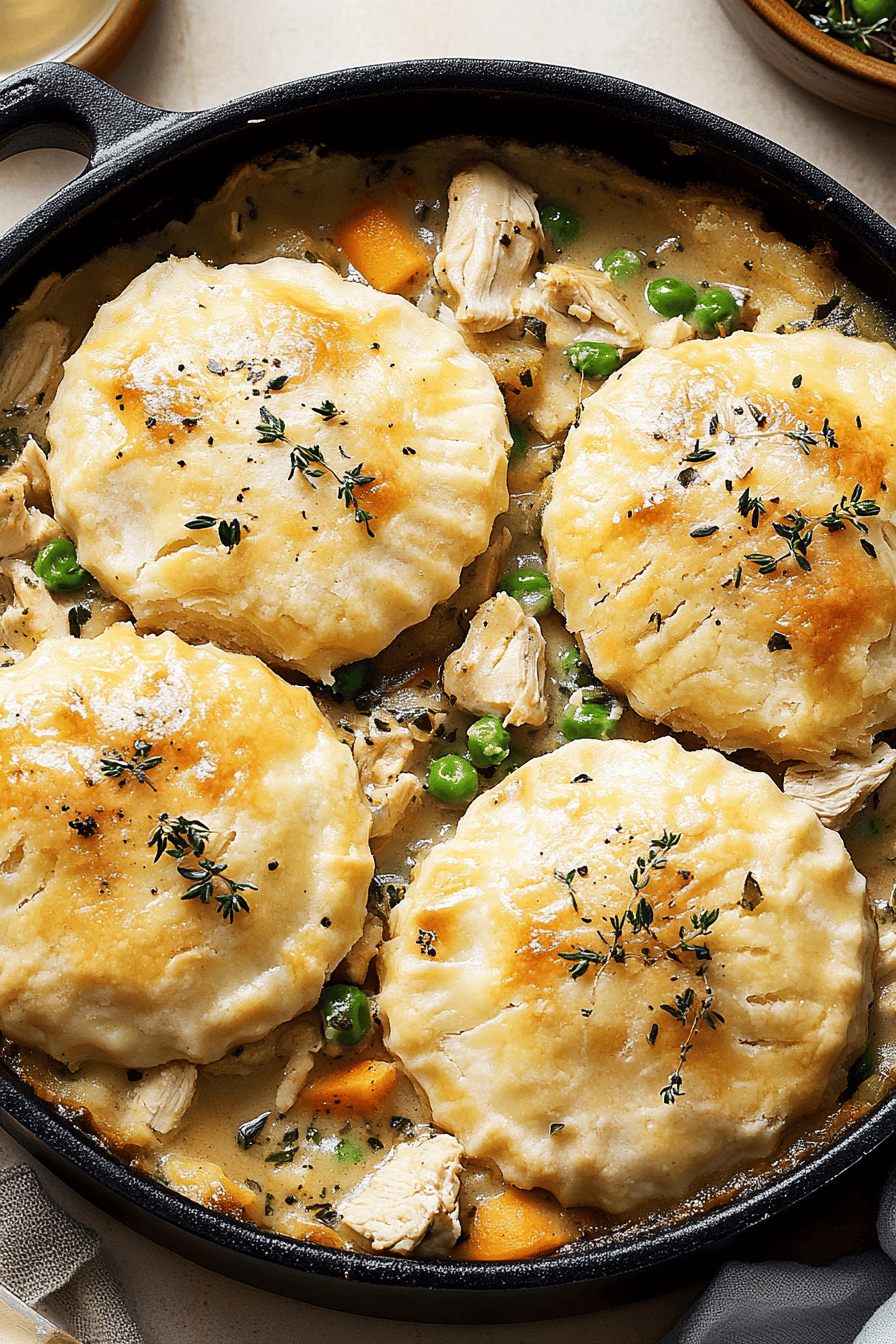 chicken pot pie ingredients organized and measured on kitchen counter