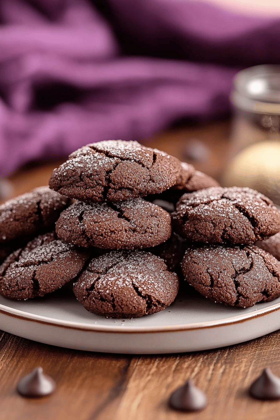 chocolate sugar cookies slice on plate showing perfect texture and swirl pattern