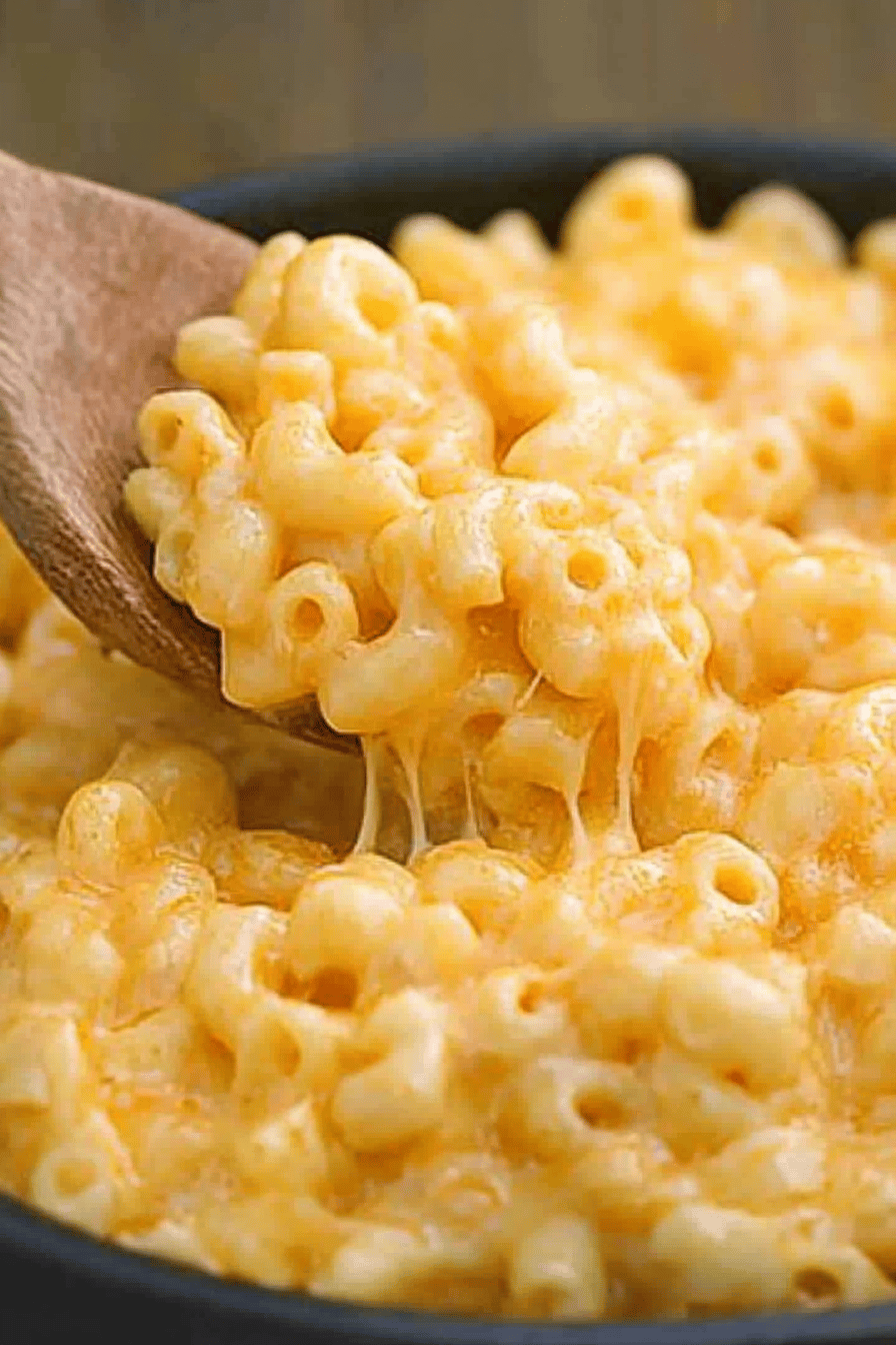 crockpot mac and cheese ingredients organized and measured on kitchen counter