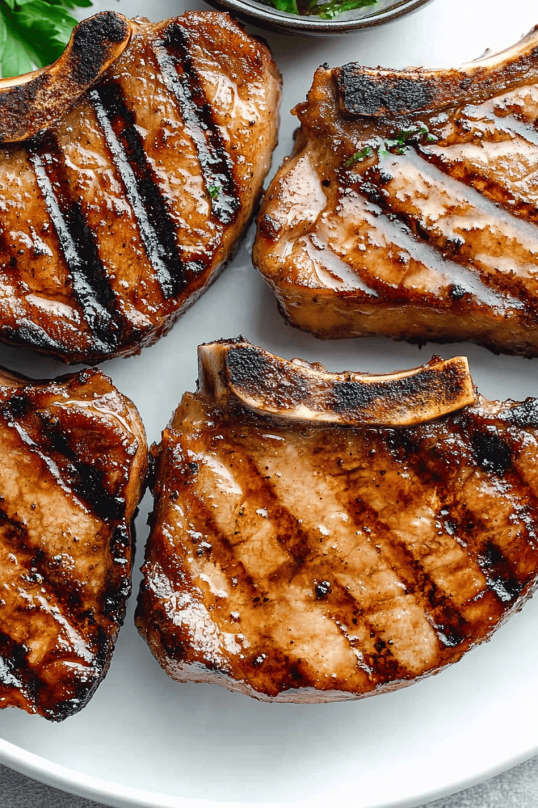 grilled pork chops