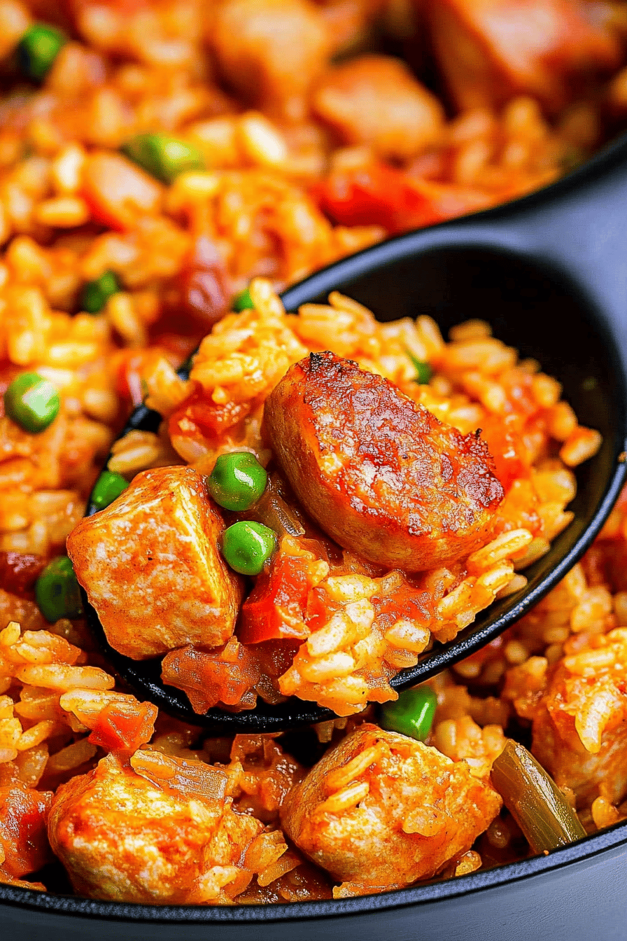 jambalaya recipe ingredients organized and measured on kitchen counter