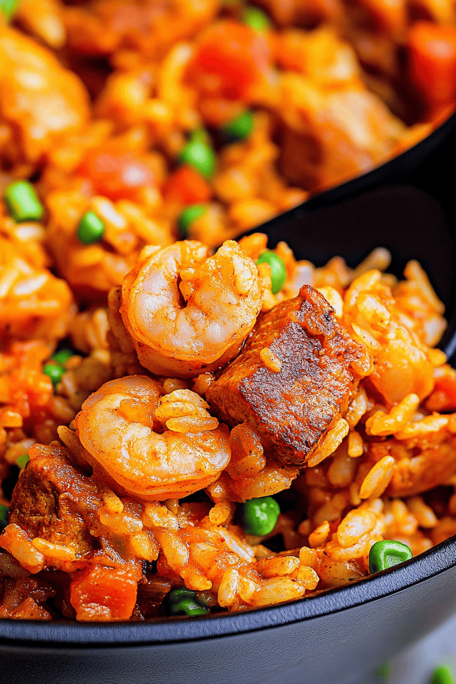 jambalaya recipe slice on plate showing perfect texture and swirl pattern