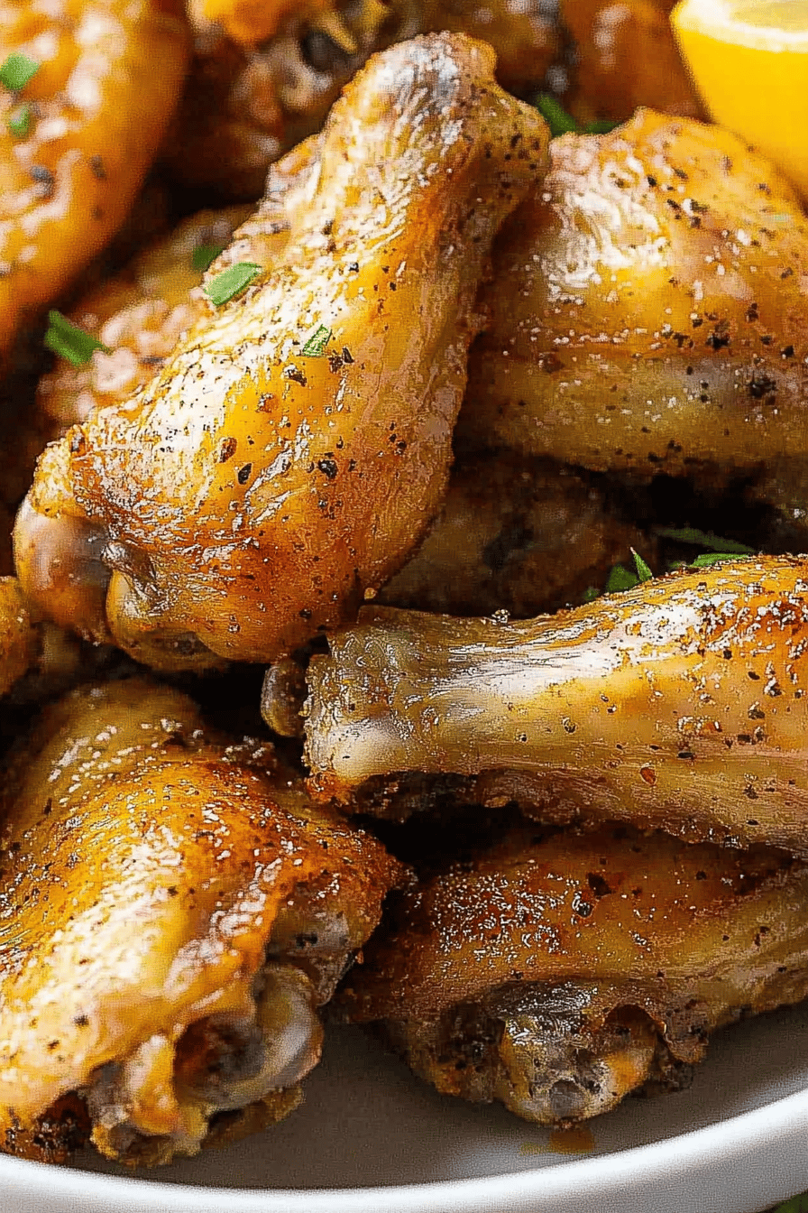 lemon pepper wings ingredients organized and measured on kitchen counter