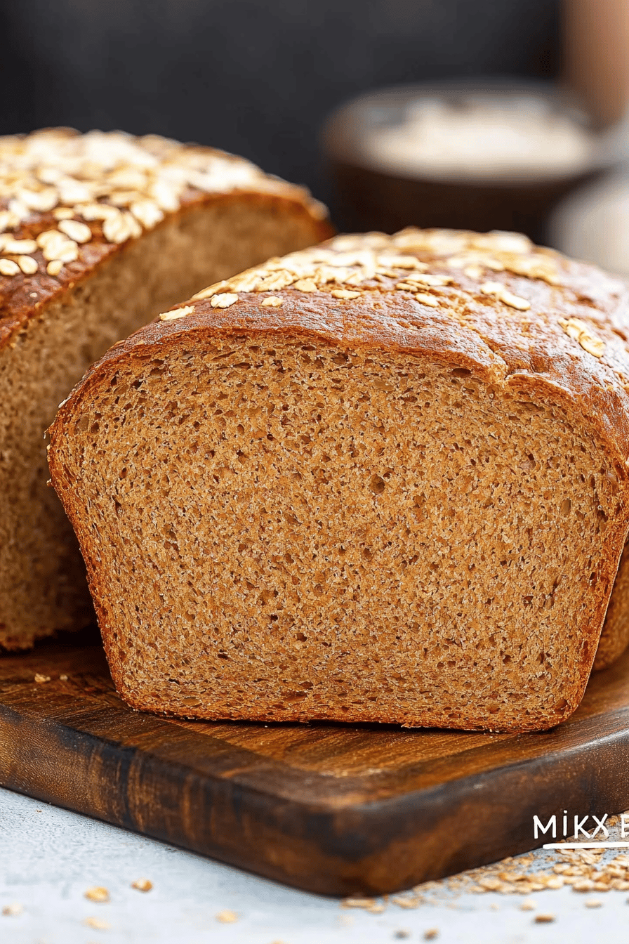 multigrain bread slice on plate showing perfect texture and swirl pattern