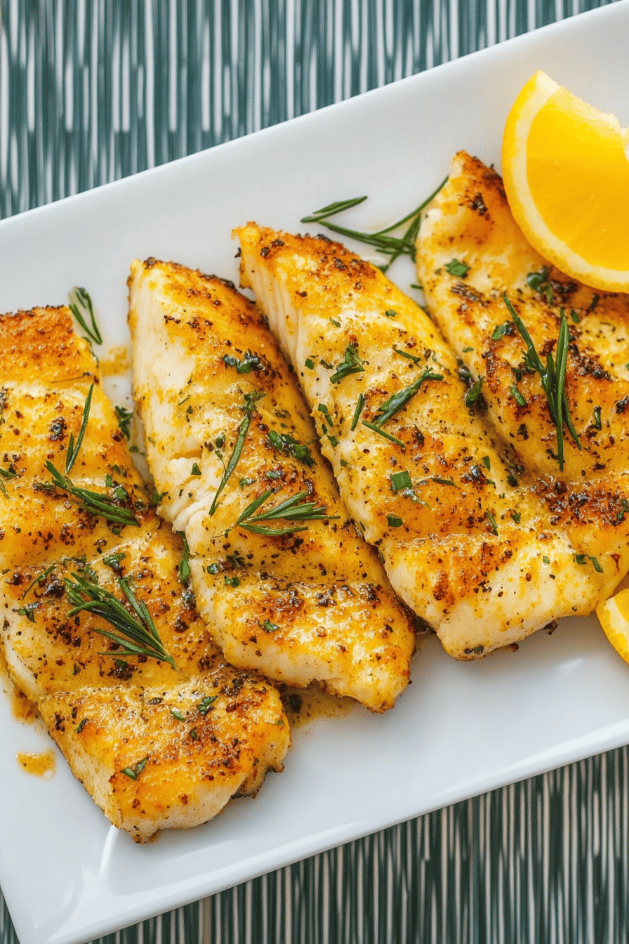 orange roughy recipe ingredients organized and measured on kitchen counter