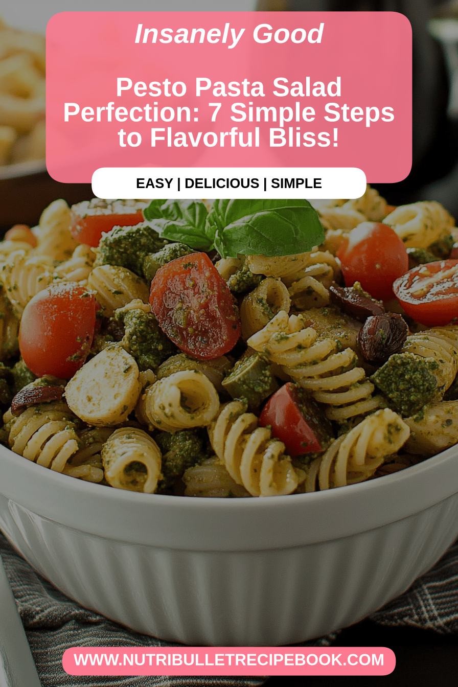 pesto pasta salad final dish beautifully presented and ready to serve